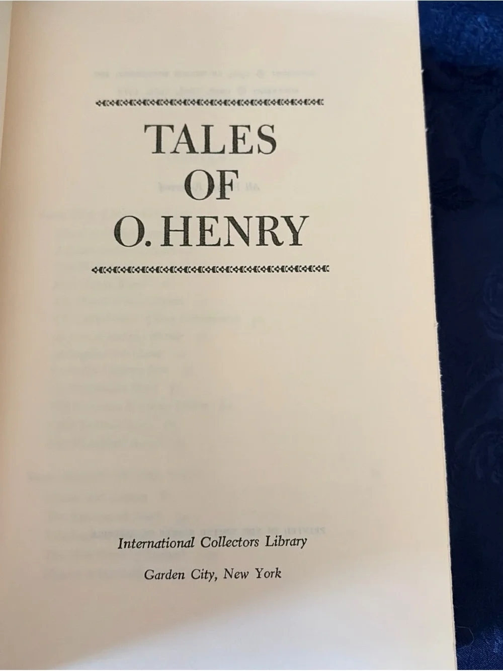 International Collectors Library-Tales By O’Henry-EMBOSSED W/SILK MARKER